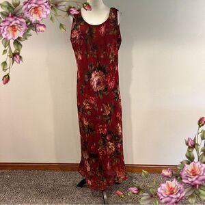 Vintage Scoop neck floral maxi dress size 18